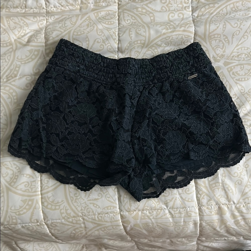 Elegant Blue Lace Shorts